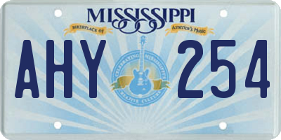 MS license plate AHY254