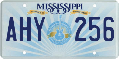 MS license plate AHY256