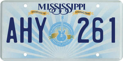 MS license plate AHY261