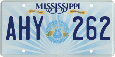 MS license plate AHY262