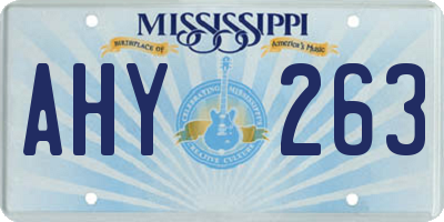 MS license plate AHY263