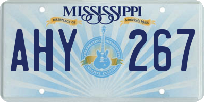 MS license plate AHY267