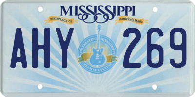 MS license plate AHY269