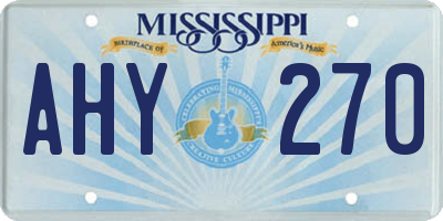 MS license plate AHY270
