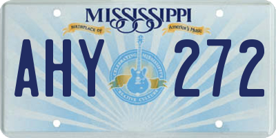 MS license plate AHY272