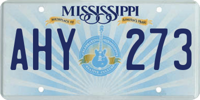 MS license plate AHY273