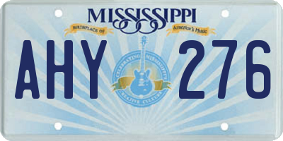 MS license plate AHY276