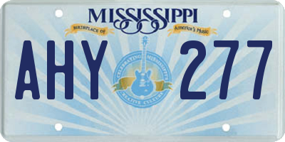 MS license plate AHY277