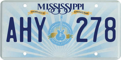 MS license plate AHY278