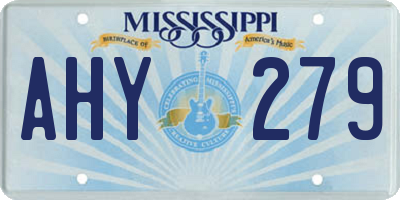 MS license plate AHY279