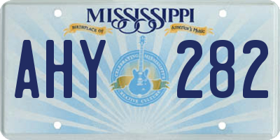 MS license plate AHY282