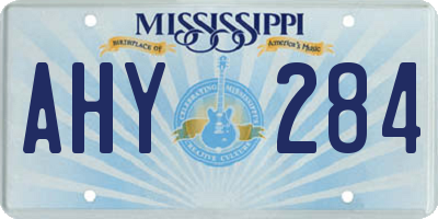 MS license plate AHY284