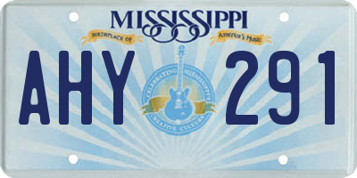 MS license plate AHY291
