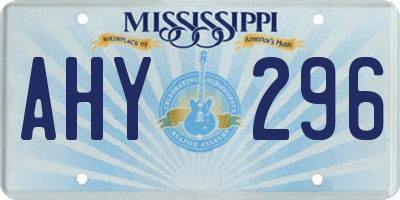 MS license plate AHY296