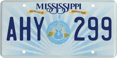 MS license plate AHY299