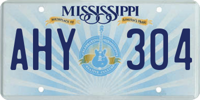 MS license plate AHY304