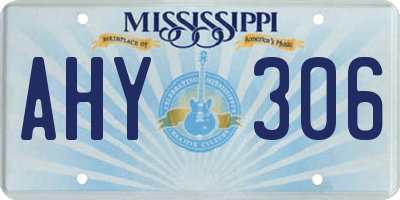 MS license plate AHY306