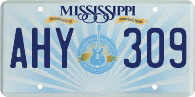 MS license plate AHY309