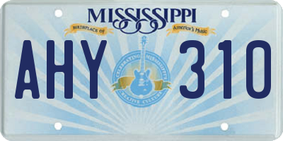 MS license plate AHY310