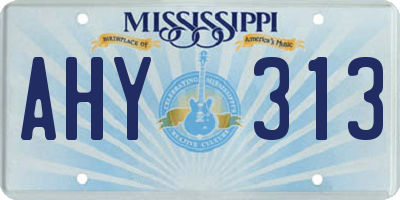 MS license plate AHY313