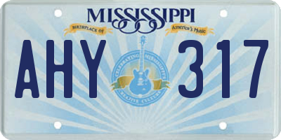 MS license plate AHY317