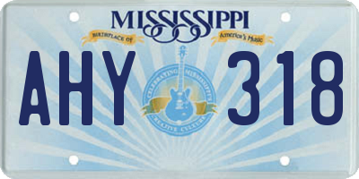 MS license plate AHY318