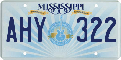 MS license plate AHY322