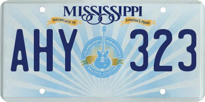 MS license plate AHY323