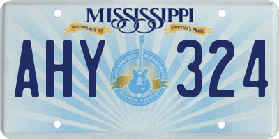 MS license plate AHY324