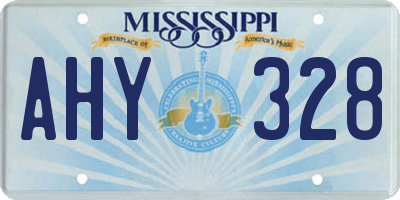 MS license plate AHY328