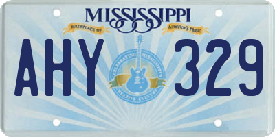 MS license plate AHY329