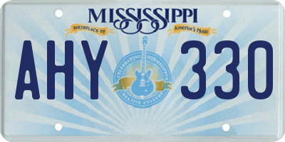 MS license plate AHY330