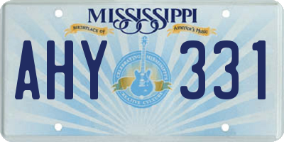 MS license plate AHY331