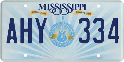 MS license plate AHY334