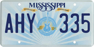 MS license plate AHY335