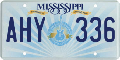 MS license plate AHY336