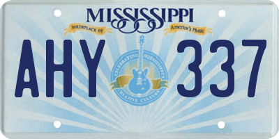 MS license plate AHY337