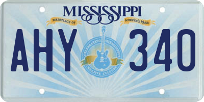 MS license plate AHY340