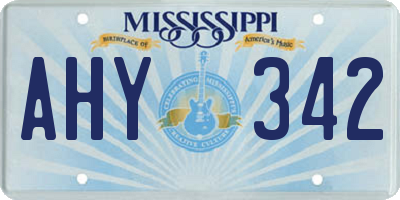 MS license plate AHY342