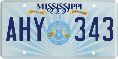 MS license plate AHY343