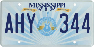 MS license plate AHY344