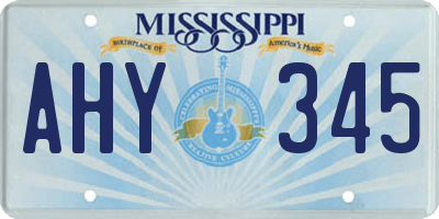 MS license plate AHY345