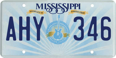 MS license plate AHY346