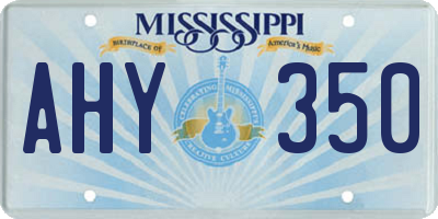 MS license plate AHY350