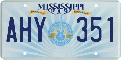MS license plate AHY351