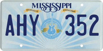 MS license plate AHY352
