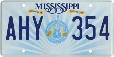 MS license plate AHY354