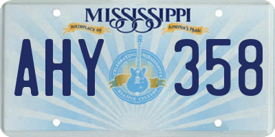 MS license plate AHY358