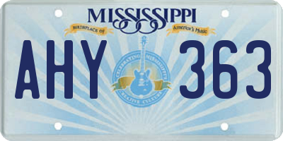 MS license plate AHY363