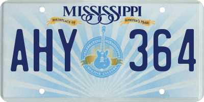 MS license plate AHY364